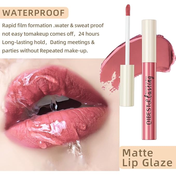 QiBest 12Pcs Velvet Matte Liquid Lipstick Makeup Sets Lipstick