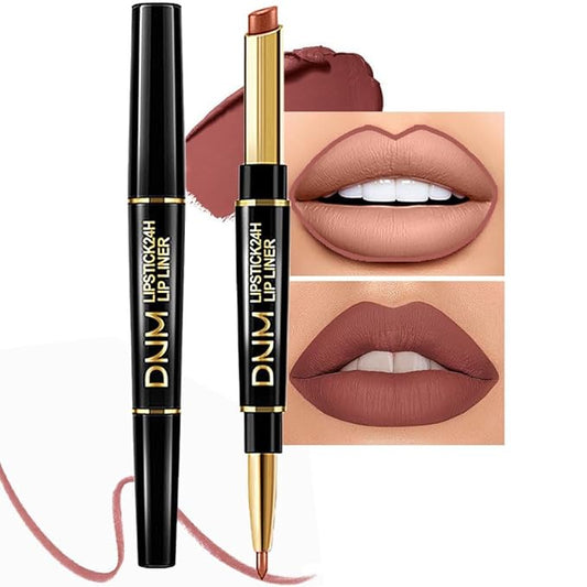 evpct 1Pcs Dark Brown Lip Liner and Lipstick