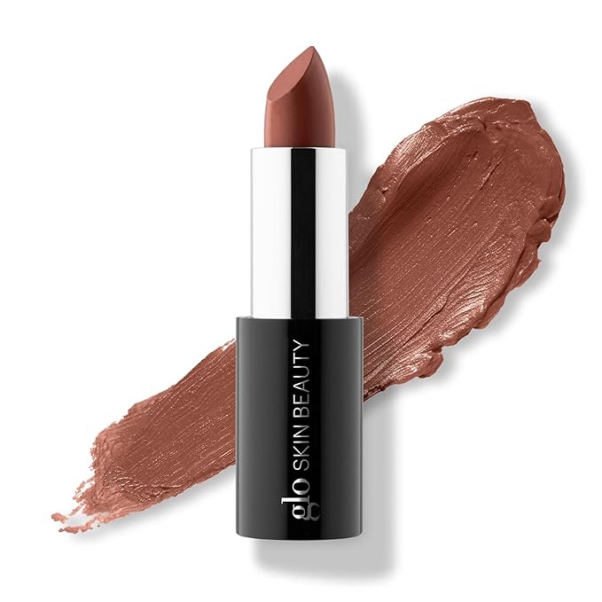 Glo Skin Beauty Satin Lipstick (Amaretto) | Nourishing Longwearing Lip Stick Packed with Skincare Benefits