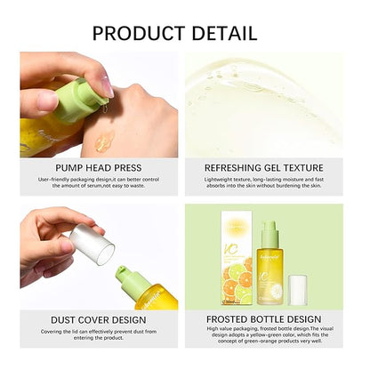 NICEFACE Green Tangerine Vitamin C Face Serum - Facial Serum with Vitamin C, Niacinamide & More - Brightening Serum for Dark Spots, Balancing Skin Tone, and Lightening Acne Marks (50ml), transparent