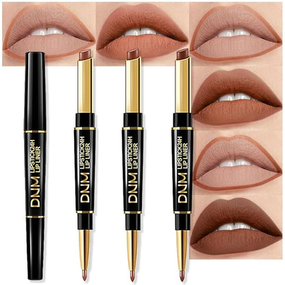 evpct 3Pcs Light Nude Dark Deep Brown Matte Lip