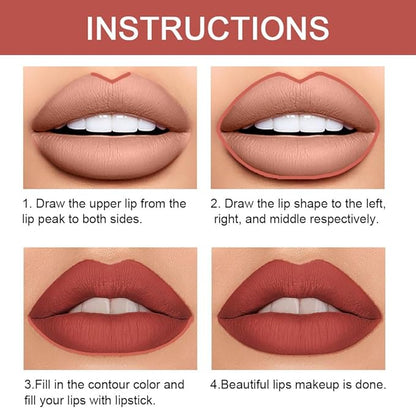 evpct 1Pcs Light Brown Lip Liner and Lipstick