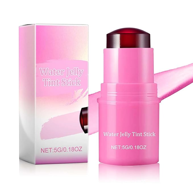 Cooling Water Jelly Tint, Multi-Use Sheer Lip & Cheek Stain, Water Jelly Blush Lip Gloss, Buildable Watercolor Finish Vivid Color Jelly Tint Stick - Vegan, Cruelty Free