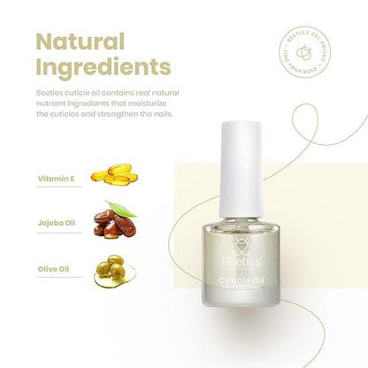 Beetles Gel Nail Polish Base No Wipe Top Coat，and 7.5ml Cuticle Oil, Gel Nail Cuticle Oil Care for Dry