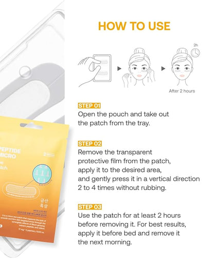 Geumsan Black Ginseng Peptide Under Eye Patches for Dark Circles & Wrinkles (2 Patches) | Hydrocolloid Eye Mask for Firming & Hydration | Korean Skincare | Deep Absorption Technology