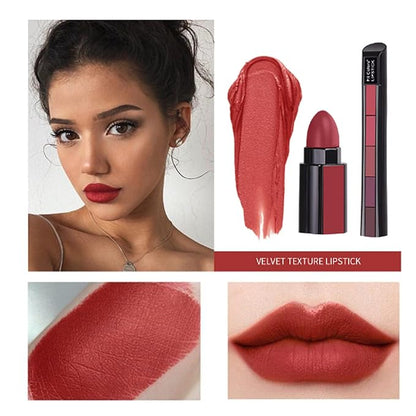 5 in 1 Matte Lipstick,Multicolor Combination Lipsticks Velvety High