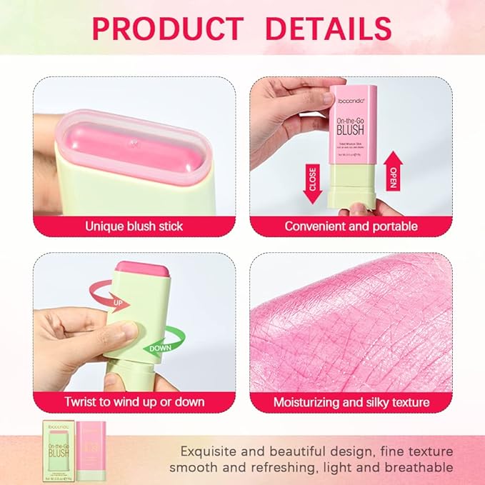 Blush Stick Waterproof Matte Finish Long Lasting Pink (1#shy pink)
