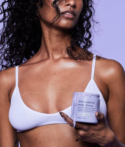 Frank Body Niacinamide Body Scrub | Vegan, Cruelty Free, Gentle Exfoliating Body Scrub | Helps to Fight Breakouts and Dryness with Niacinamide, Superfood Berry Extracts, & Green Tea | 8.82 oz / 250 g