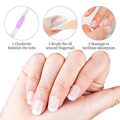 10pcs Cuticle Oil Pens Gel,Nail Oil Pen Nail Nourishment Polish for Nails Moist and Treatment,10Kinds of Fruity Smell Cuticle Revitalizer Oil Pen with Soft Brush,Nail Oil Manicure Repair The Cuticle,