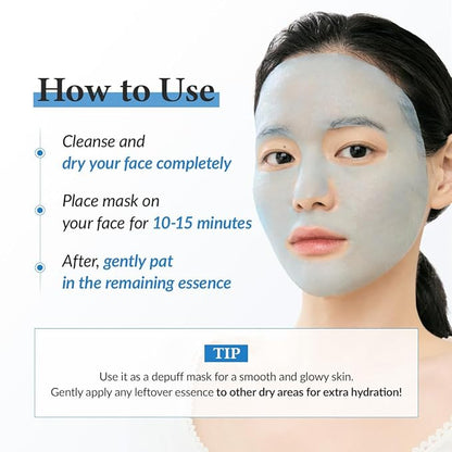 Dr.Althea Aqua Blue Hydration Mask | Reduce Facial Puffiness with Tannins | Sheet Mask for Long-Lasting Hydration | Vegan Korean Skincare (Pack of 4)