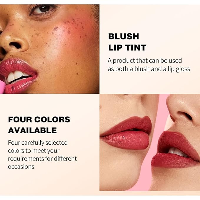 Cooling Water Jelly Tint Blush, Multi-Use Lip Stain Tint & Cheek Stick, Chill Poppy Pink Lip Gloss -1,000+ Swipes Per Stick Longlasting & Non-Stick Watercolor Effect Vivid Color (# 03)