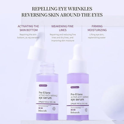 DEleventh Korean Brand Pro-Xilane Active Anti-Wrinkle Eye Serum 30ml / Anti-Aging, Reduces Puffiness, Dark Circles, & Firms Skin, Hydrating, Brightening, and Revitalizing Formula for Youthful Eyes
