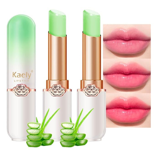 Kaely 2Pcs Aloe Tinted Lip Balm,PH Lipstick Color Changing Makeup Sets,Light Pink Lip Tint Gloss,Korean Lip Stain Lips Color Change Long Lasting Waterproof,labiales magicos 24 horas originales