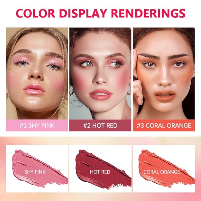 Blush Stick Waterproof Matte Finish Long Lasting Pink (1#shy pink)