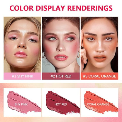 Blush Stick Matte Finish Waterproof Long Lasting Pink (3#coral orange)