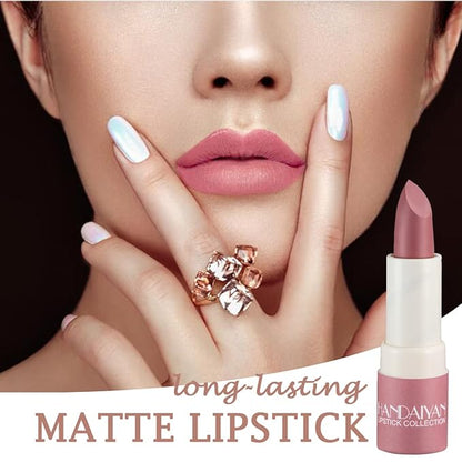 Matte Nude Lipstick,Nudes Paper Tube Lipsticks Smooth Velvety Lip Gloss, Long Lasting Lip Stick Non-Stick Cup Amber Lip Stick,Senior Matte Lip Makeup Gifts for Women and Girls (#03 Pink)