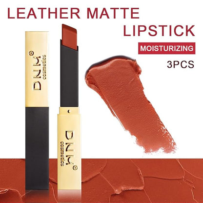 evpct 3Pcs Dark Brown Orange Red Mauve Silky Velvet Matte Lipstick Lip Crayon Set for Women Permanent Waterproof Long Lasting 24 Hour Lipstick labiales matte larga duracion 24 mate 24 horas originales