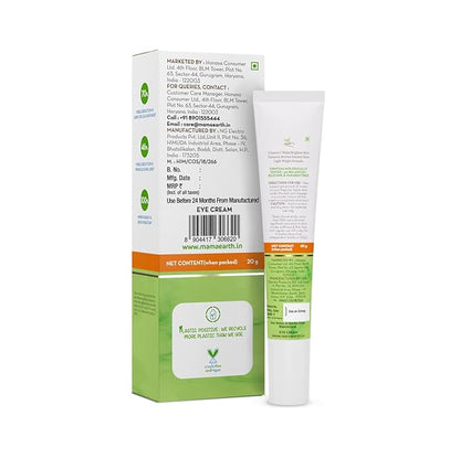 MAMAEARTH Vitamin C Daily Glow Under Eye Cream | Reduces Dark Circles, Puffiness, Bags & Wrinkles | Soothes Tired Eyes | Firms Under Eye Skin | 0.71 Oz/20 g