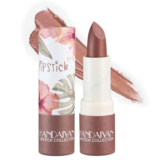Matte Nude Lipstick,Nudes Paper Tube Lipsticks Smooth Velvety Lip Gloss, Long Lasting Lip Stick Non-Stick Cup Amber Lip Stick,Senior Matte Lip Makeup Gifts for Women and Girls (#05 Amber)