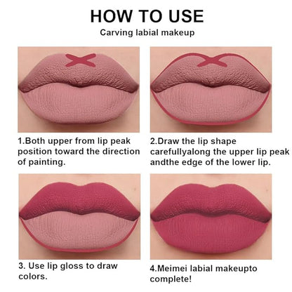 BINGBRUSH 2 Colors Liquid Matte Lipstick and Lipliner Set, Red Lip Tint 24 Hour Waterproof Velvet Nonstick Cup Lipgloss Lip Stain Pigmented Lip Makeup Gift Sets for Girls and Women Labiales28&29