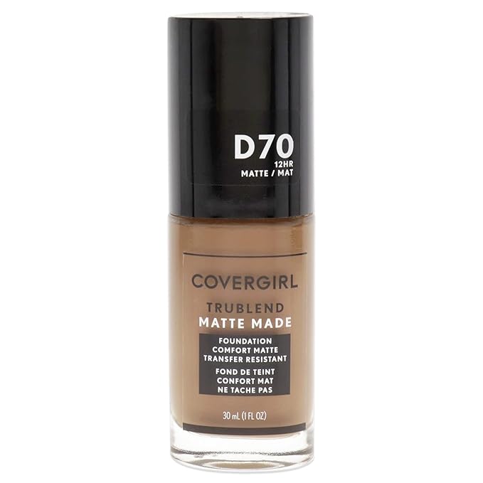 COVERGIRL Trublend Matte Made Liquid Foundation, D70 Cappuccino, 2 Count