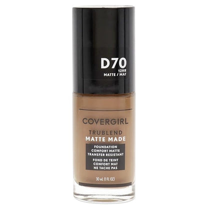 COVERGIRL Trublend Matte Made Liquid Foundation, D70 Cappuccino, 2 Count
