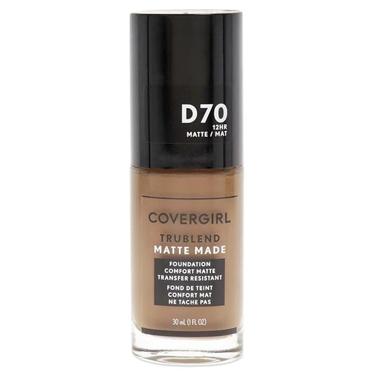 COVERGIRL Trublend Matte Made Liquid Foundation, D70 Cappuccino, 2 Count