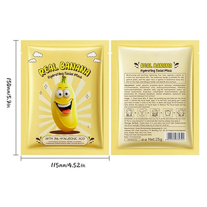8 Pack Fruit Facial Mask Set – Hydrating & Brightening Combo Face Masks for All Skin Types, Natural Sheet Masks Gift Set, Hypoallergenic Spa Skincare for Women/Men, Soothe Sensitive Skin (8 Pcs-Set01)
