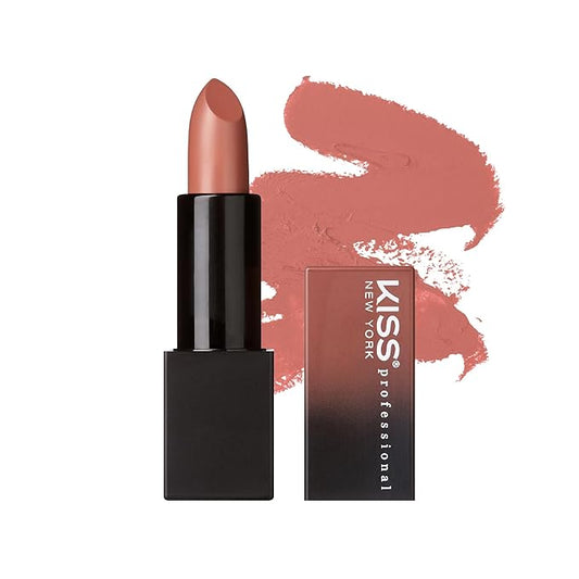 KISS NEW YORK Professional Rich Pigmented Lipstick, Smooth Satin Finish, Long Lasting, Infused with Shea Butter and Vitamin E (Warm Blush)