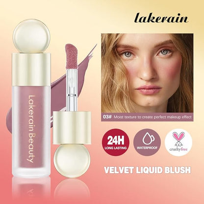 Soft Velvet Liquid Blush Face Makeup Matte Cream Blush Makeup(#05)