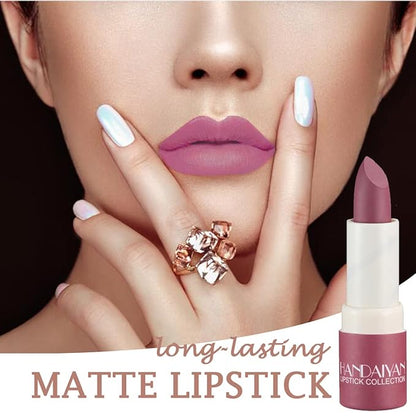 Matte Nude Lipstick,Nudes Paper Tube Lipsticks Smooth Velvety Lip Gloss, Long Lasting Lip Stick Non-Stick Cup Amber Lip Stick,Senior Matte Lip Makeup Gifts for Women and Girls (#06 Rose bean paste)