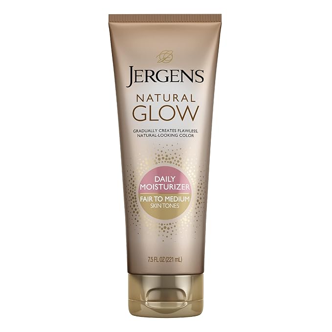 Jergens Natural Glow, Lotion, Fair to Medium Skin Tone, Daily Moisturizer with Antioxidants & Vitamin E, 7.5 Fl Oz