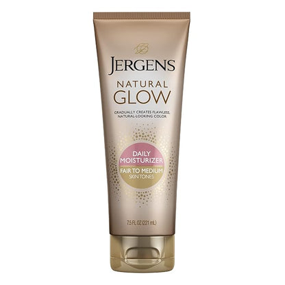 Jergens Natural Glow, Lotion, Fair to Medium Skin Tone, Daily Moisturizer with Antioxidants & Vitamin E, 7.5 Fl Oz