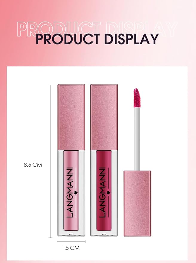 LANGMANNI 12Pcs Lip gloss Collection Makeup Set, Shiny LANGMANNI