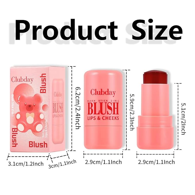 Cooling Water Jelly Tint Blush, Multi-Use Lip Stain Tint & Cheek Stick, Chill Poppy Pink Lip Gloss -1,000+ Swipes Per Stick Longlasting & Non-Stick Watercolor Effect Vivid Color (# 01)