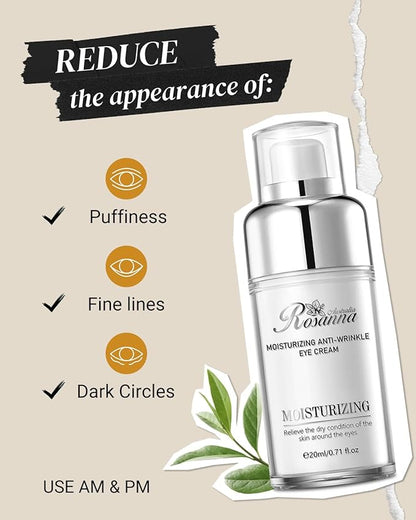 Hydrating Firming Under Eye Cream, Anti Aging Formula for Minimizes Fine Lines, DarkCircles and Puffiness, Cactus and Yeast Extract to Invigorate Dry, Tired Eyes, No Cruelty,0.71 fl. Oz