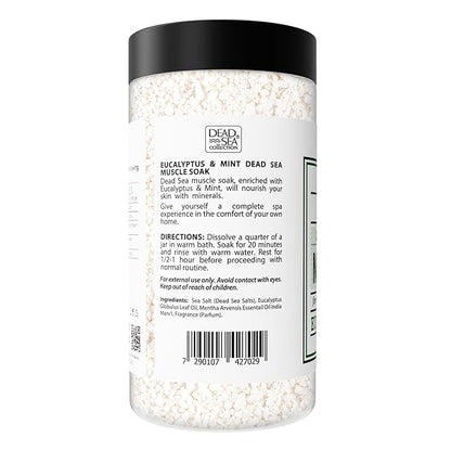 Dead Sea Collection Bath Salts for Men with Eucalyptus & Mint Oils - Muscle Recovery Bath Soak – Mens Pure Dead Sea Salt for Soothing and Relaxing - 37 Oz