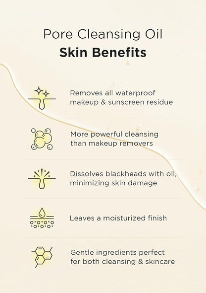 Hanskin PHA/BHA/AHA Trial Size Pore Cleansing Oil, Gentle Blackhead Cleanser and Makeup Remover for Combination and Oily Skin Travel Size Mini Makeup Remover Set [1 oz/Pack of 3]