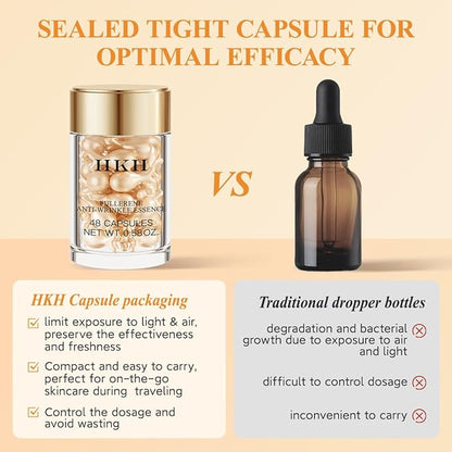Vitamin C Serum For Face Anti-Wrinkle 30 Capsules With Scissors,Vitamin C Anti-Wrinkle Serum,Vitamin A Retinol Collagen Anti-Aging Night Serum For Women,Smooth,Hydrate,Firming Skin,Travel Portable