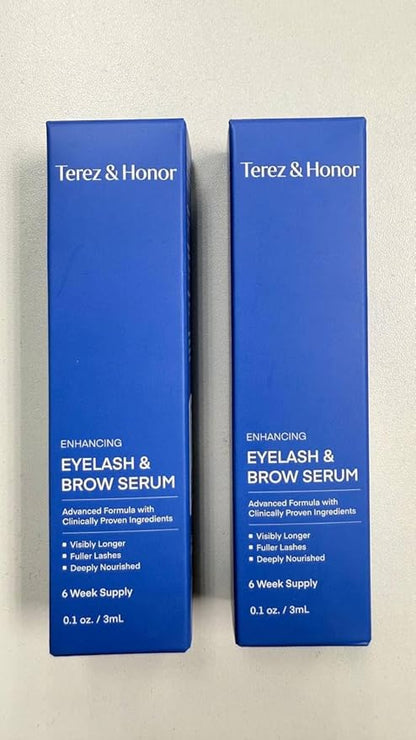 Natural Eyelash Growth Serum 2 Pack - Korean Lash Enhancer for Longer, Fuller Lashes & Thicker Eyebrows, Hypoallergenic Formula with Peptides, Biotin & Plant Extracts - Made in Korea