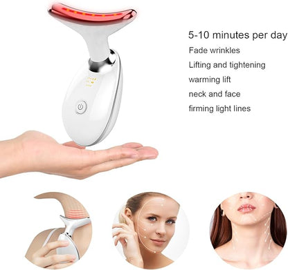 Facial and Neck Massager，7 Color Led light therapy for Face and Neck, Multifunctional Facial Skin Care Tools,Beauty Device for Home Use