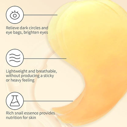 Snail Mucin Power Essence Set - Serum, Moisturizer & Eye Patch, Korean Skin Care for Hydrating, Dark Circles