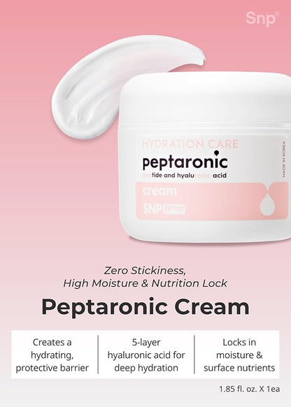 [K Beauty Snp] 4-in-1 Peptaronic Skincare Set | Peptide and Hyaluronic Acid Complete Skin Care Set | Includes Facial Toner, Cream, Face Serum, and Ampoule Sheet Face Masks | Skin Care Gift Set of 1