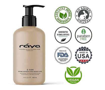RAYA Enzyme Hydrating Body Scrub 16 oz Pineapple Scent (S-104) | Gentle and Exfoliating Body Scrub | Made with Seaweed, Jojoba Beads, and Fruit Enzymes