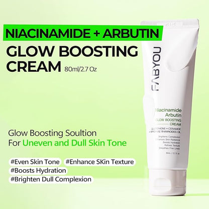 Niacinamide Arbutin Glow Boosting Cream 2.7 oz – Korean Skin Care for Long-Lasting Hydration & Smooth, Even Skin Tone with 10% Niacinamide & Arbutin, Deep Moisture Cream for Face