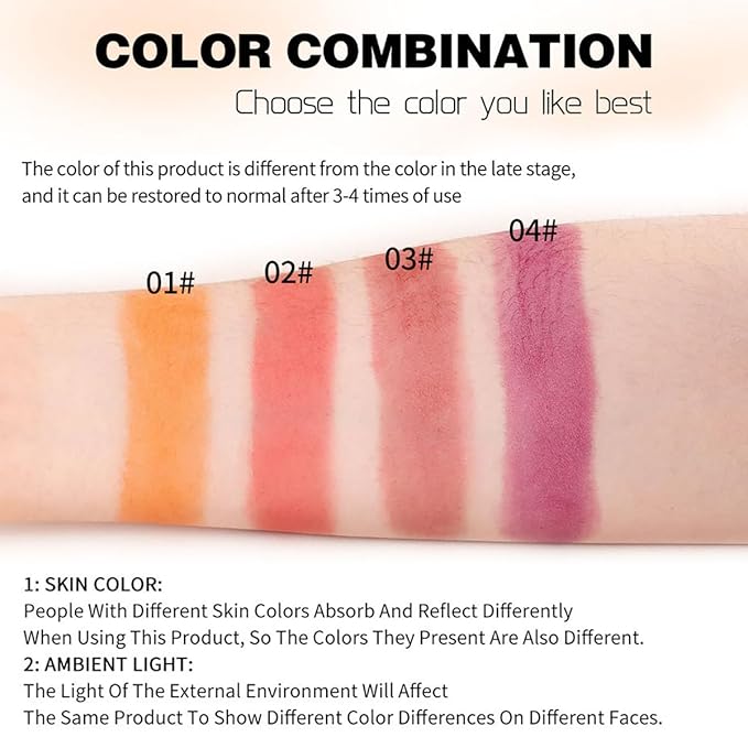 Cooling Water Jelly Tint Blush, Multi-Use Lip Stain Tint & Cheek Stick, Chill Poppy Pink Lip Gloss -1,000+ Swipes Per Stick Longlasting & Non-Stick Watercolor Effect Vivid Color (4 Colors)