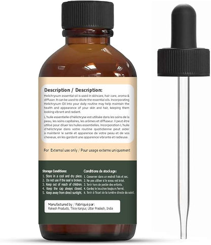 Helichrysum (Helichrysum Italicum) Oil | Pure & Natural Essential Oil for Skincare, Hair Care, Aroma & Diffuser- 30ml/1.01fl oz
