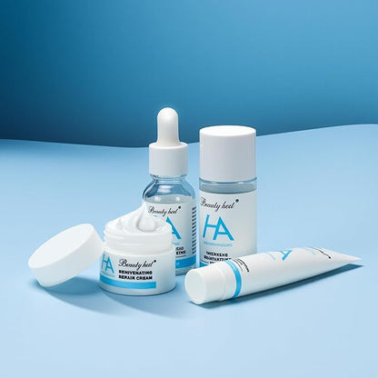 4-Piece Hydrating Skin Care Set Hyaluronic Acid Moisturizing Travel Kit – Facial Cleanser, Refreshing Toner, Nourishing Serum & Moisturing Cream – Gentle & Moisturizing for All Skin Types