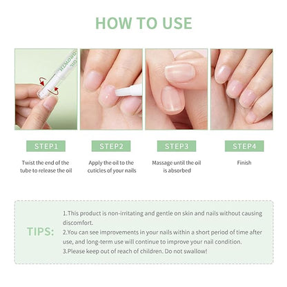 Cuticle Oil Pen, 2PCS Revitalizing Cuticle Oil Pen for Nails, Nail Oil for Nail Care & Nail Growth, Repaired Cuticles Overnight Cuticle Softener Nail Strengthener Protector Oil