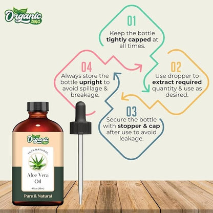 Aloe Vera Oil (Aloe barbadensis) | Pure & Natural Carrier Oil for Skincare, Hair Care & Massage - 118ml/3.99fl oz